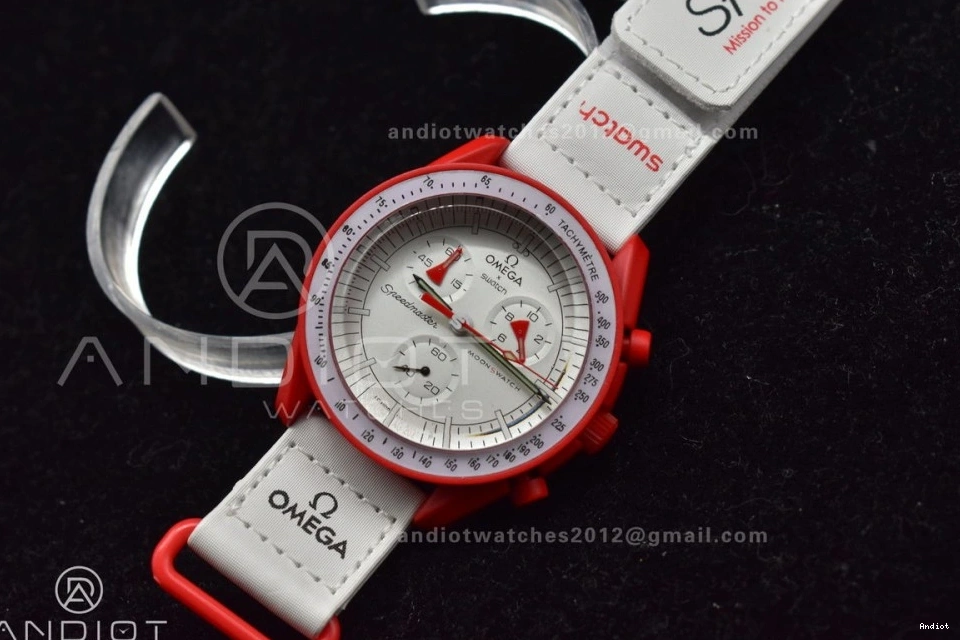 Quartz Strap x Swatch Moonwatch Mission Nylon Mars to Omega Bioceramic on 1229